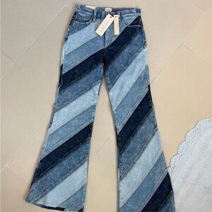 Alice + Olivia Patchwork Denim Jeans – Size 25 – NWT